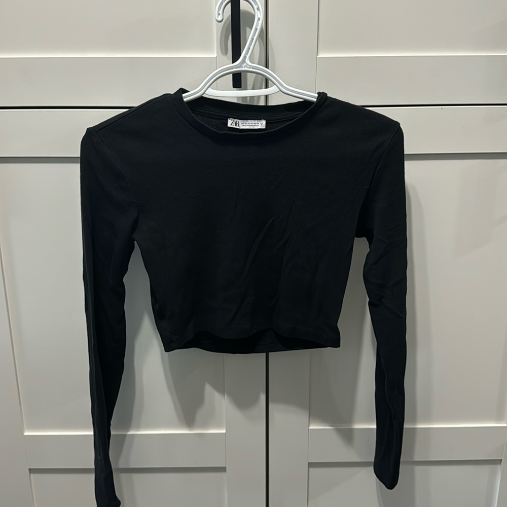 Zara black crop top